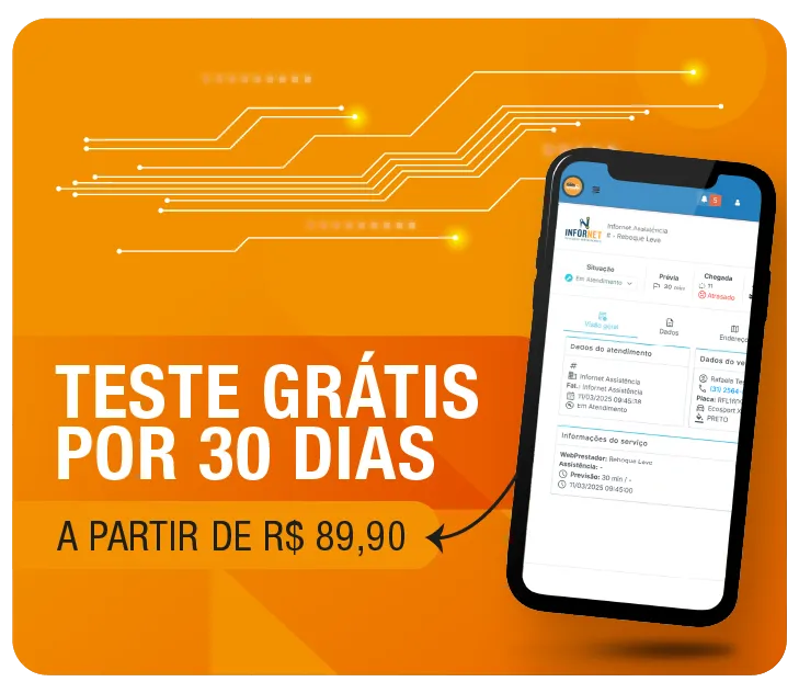 Teste gratis o sistema de gestão para guinchos por 30 dias