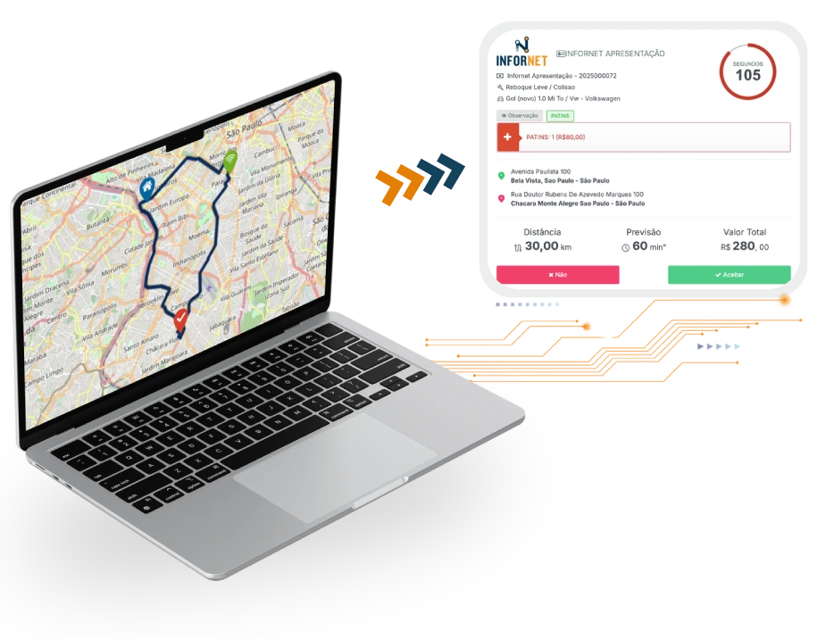 Receber acionamento de assistencia 24 horas veícular
